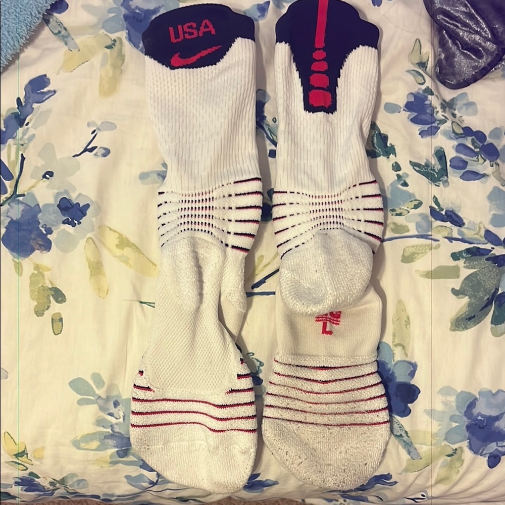 Nike Elite Socks - Team USA Edition - White/Navy/Red